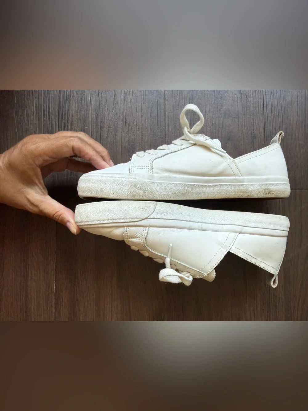 Lucky Brand Dansbey Sneaker Lace Up Casual White Leather Back Pull Tab Shoes 8
